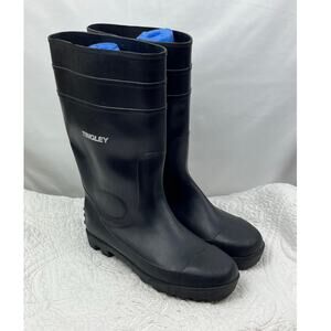 Tingley Men's Size 13 Black Rubber Rain Boots – Waterproof Work & Outdoor Shoes